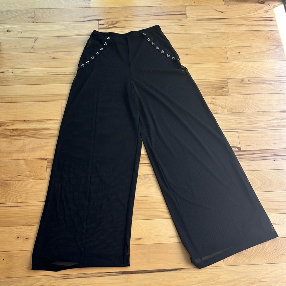 Sheer Black Mesh Pants.